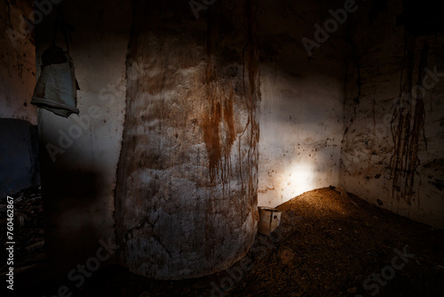 Light inside an abandoned house