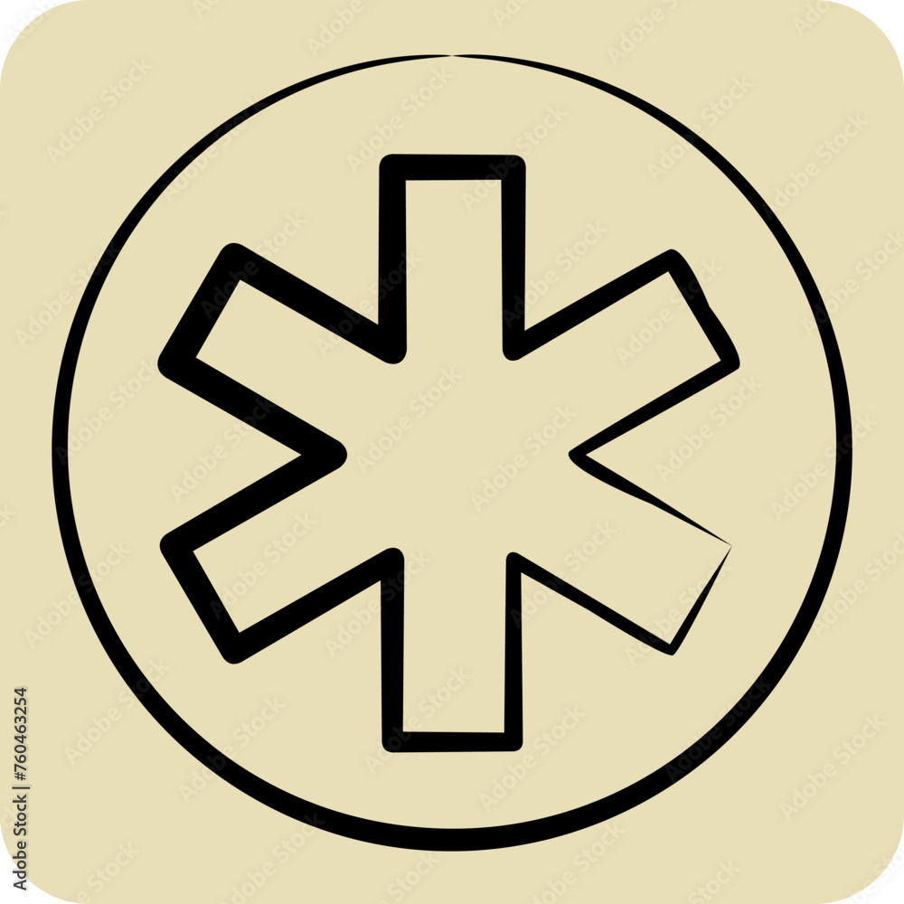 Obraz premium Icon Emergency. related to World Cancer symbol. hand drawn style. simple design editable. simple illustration