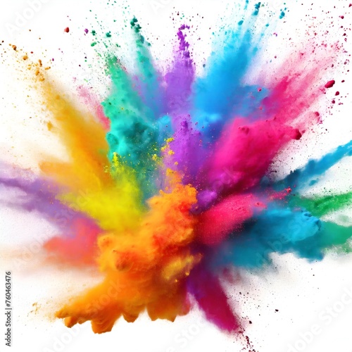 Illustration of colorful powder explosion