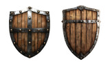 wooden security shield isolated png on transparent background
