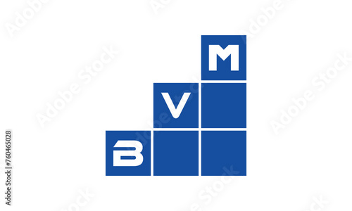BVM initial letter financial logo design vector template. economics, growth, meter, range, profit, loan, graph, finance, benefits, economic, increase, arrow up, grade, grew up, topper, company, scale