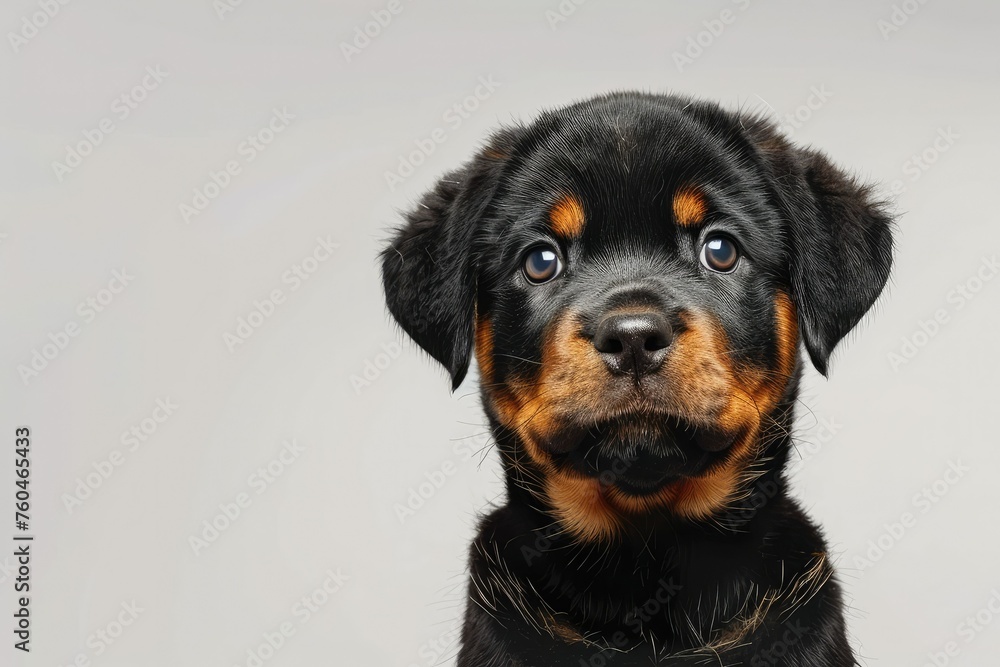 Adorable Rottweiler puppy with shiny coat and bright eyes, looking at the camera on a pure white background. Perfect for marketing campaigns and pet-related content Adorable Rottweiler puppy with shiny coat and bright eyes, looking at the camera on a pure white background. Perfect for marketing campaigns and pet-related content