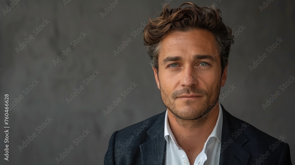 Confident Executive Businessman in Corporate Portrait Confident Executive Businessman in Corporate Portrait