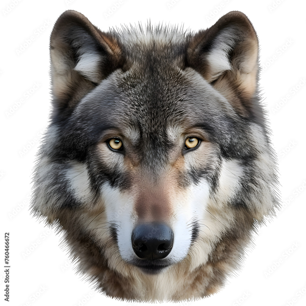 wolf's head isolated png on transparent background