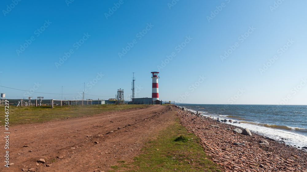 lighthouse on the White Sea coast of the Kola Peninsula