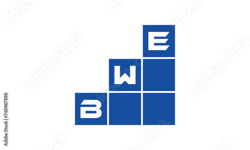 BWE initial letter financial logo design vector template. economics, growth, meter, range, profit, loan, graph, finance, benefits, economic, increase, arrow up, grade, grew up, topper, company, scale photo