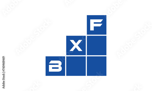 BXF initial letter financial logo design vector template. economics, growth, meter, range, profit, loan, graph, finance, benefits, economic, increase, arrow up, grade, grew up, topper, company, scale photo