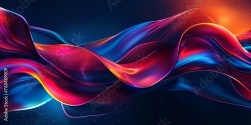 Many wavy lines in vibrant colors create an abstract and dynamic background