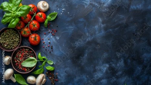 grunge cooking table with ingredients. 