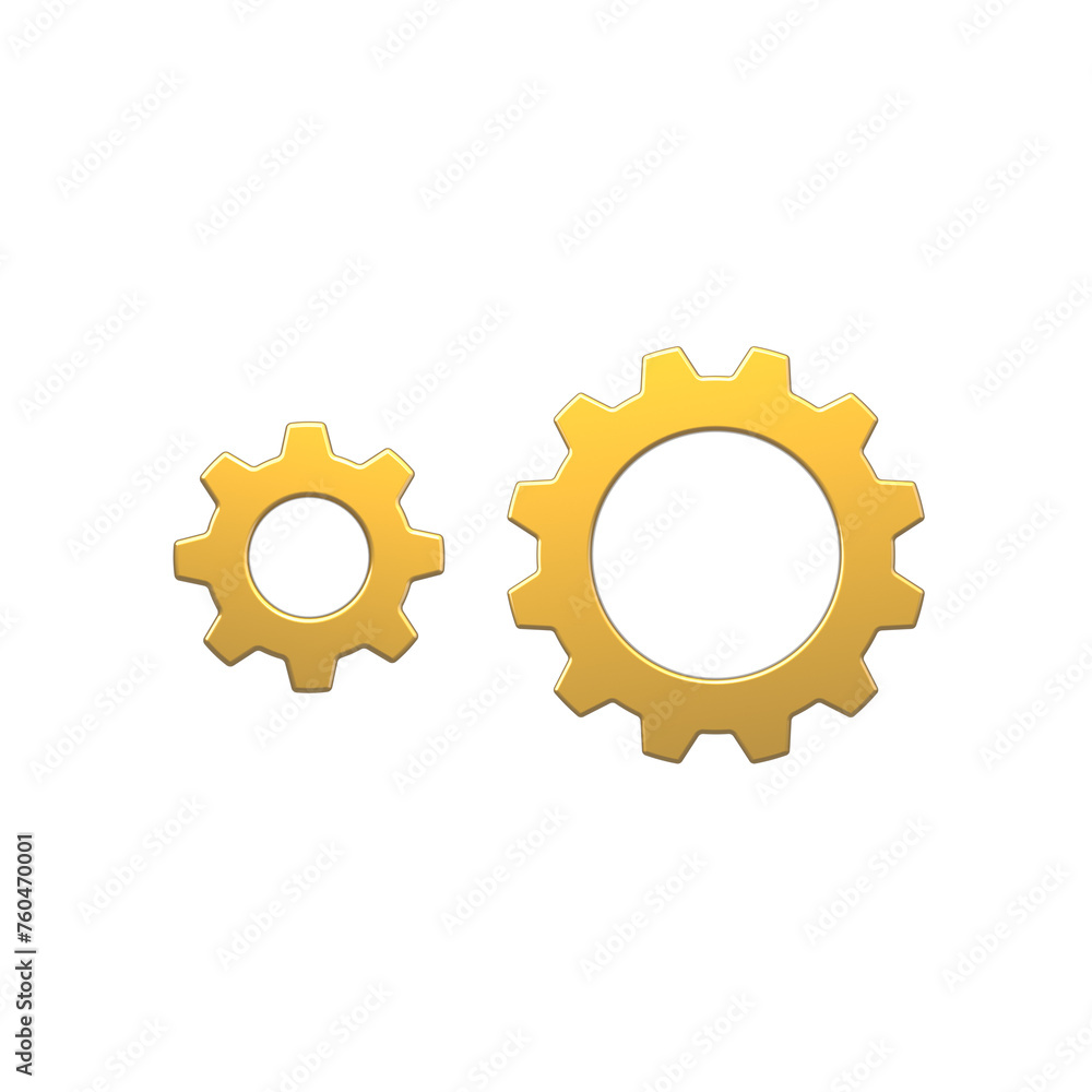 Gear icon 3d render isolate on white background. Gear icon 3d render isolate on white background.