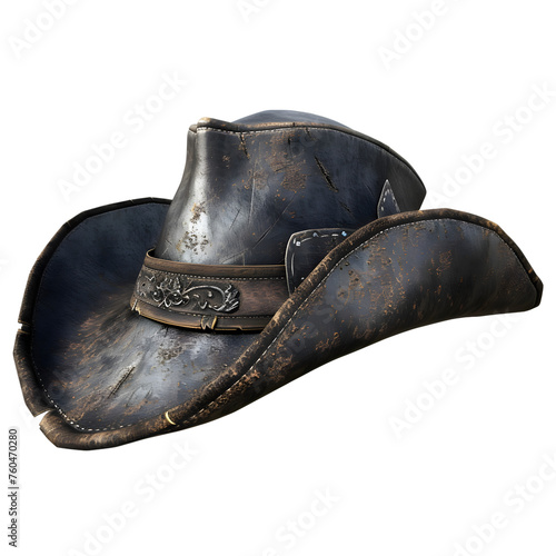 Tricorn leather hat isolated png on transparent background