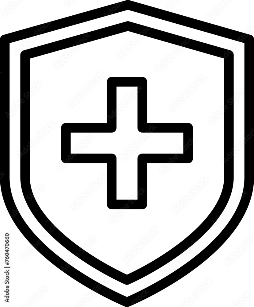 Fototapeta premium Shield cross line icon