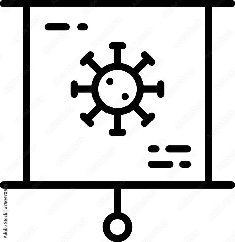 Presentation about virus line icon Presentation about virus line icon