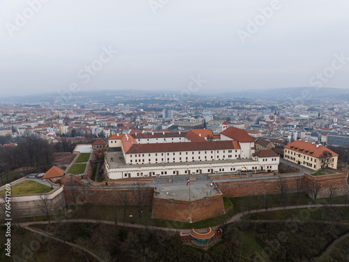 Aerial view of Spilberk Castle in Brno, Czech Republic