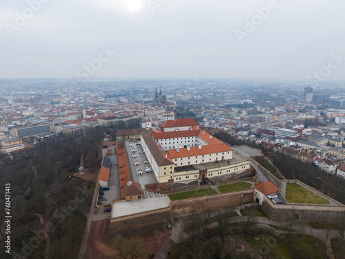 Aerial view of Spilberk Castle in Brno, Czech Republic