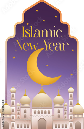 Islamic New Year Mosque and Celebration Vectors