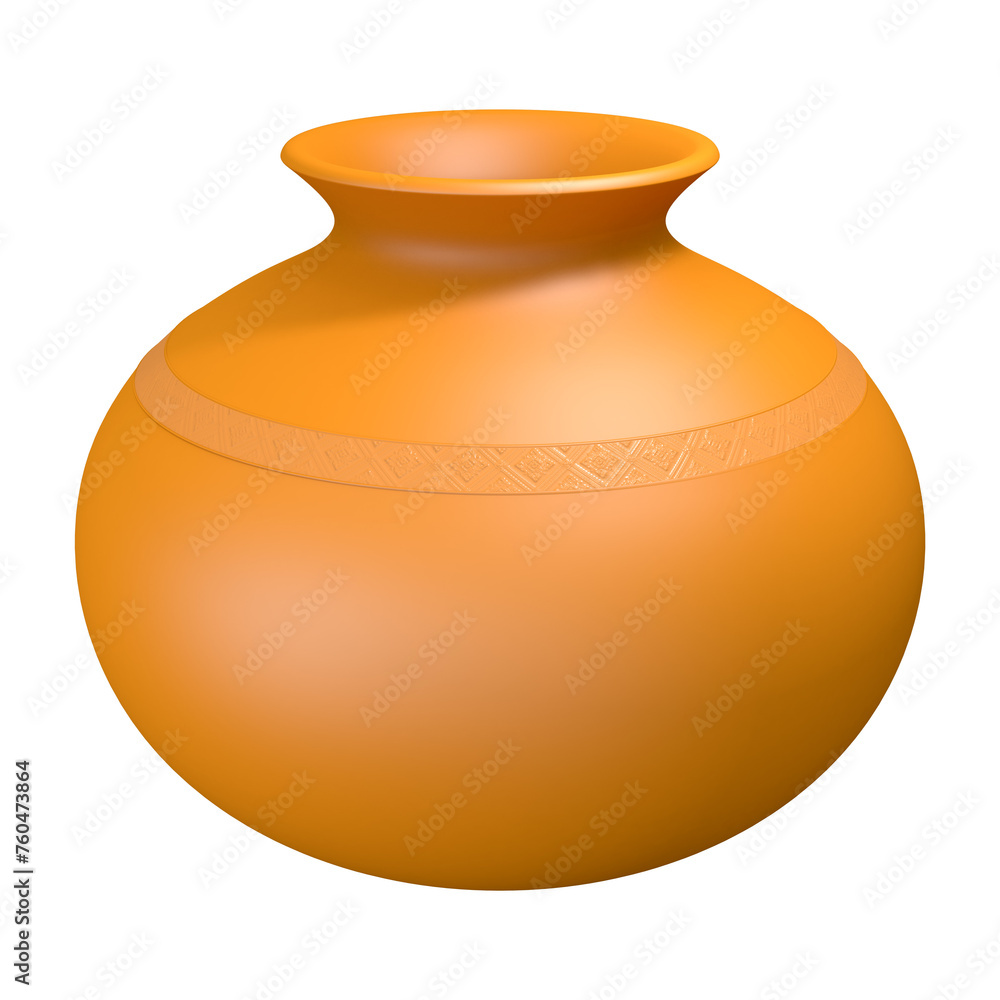 3D elements design clay pot for Khmer New year.