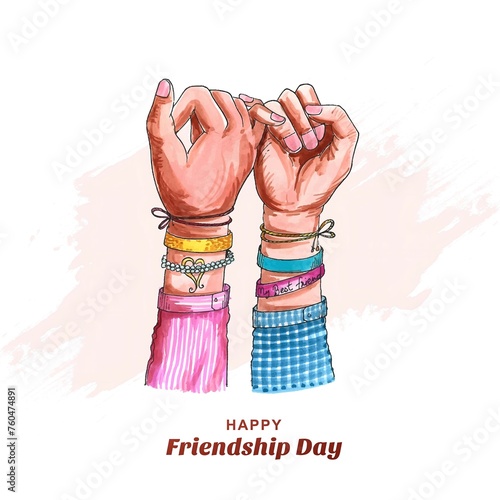 Happy friendship day vector illustration. Hand drawn watercolor illustration of friendship day.