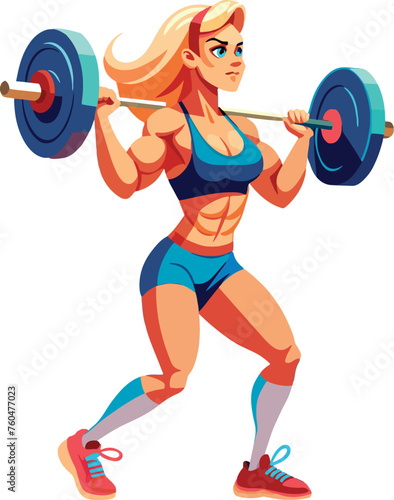 Female athlete performing weightlifting exercise