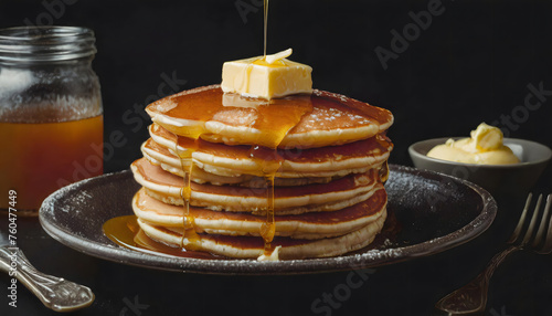 pancakes, ahornsirup, close up, sirup, schwarz, essen, frühstücken, frühstück, butter, hintergrund, morgens, makro, neu, modern, lifestyle, stapel, viele, vielfalt, mahlzeit © jeepbabes