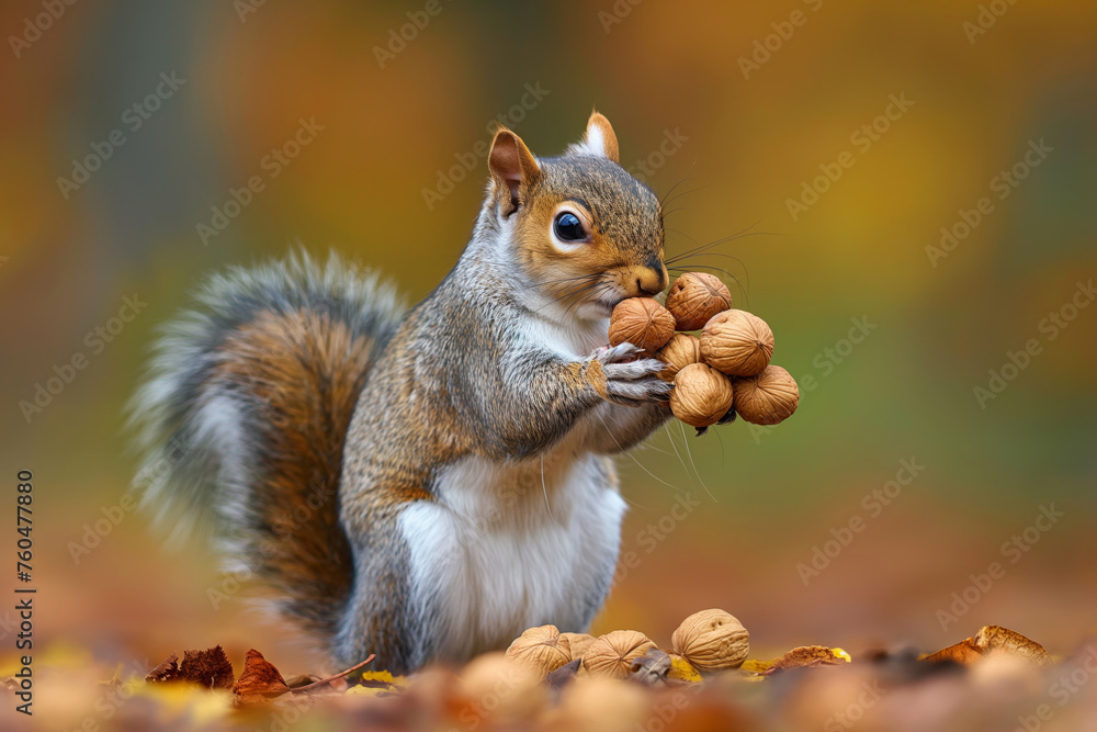 Fototapeta premium squirrel eating nut