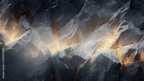Glowing Lights Illuminate Mountain Range From Above