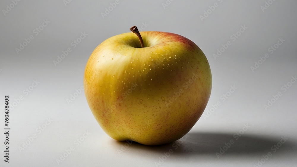 Fresh juicy yellow and red apple covered in water drops isolated on white background. Healthy food photography concept Fresh juicy yellow and red apple covered in water drops isolated on white background. Healthy food photography concept