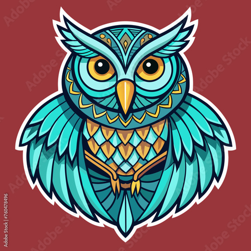 Feathers of Fate - Design a t-shirt sticker showcasing an owl with intricate patterns on its feathers, accompanied by a poetic ode to the owl as a symbol of fate and destiny