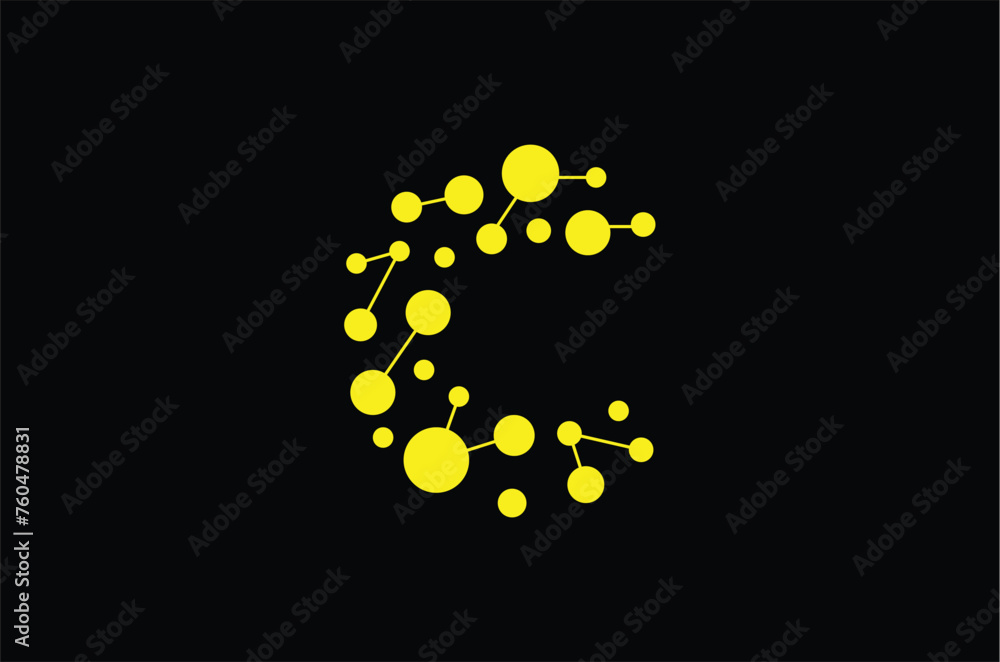 c lineart logo, letter c and tech logo, logomark, brandmark, icon
