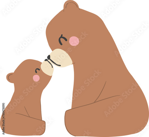 Retro Mothers Day Bear and Cub Family Moments Vintage
