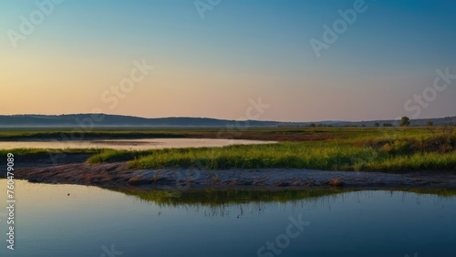 sunset over lake