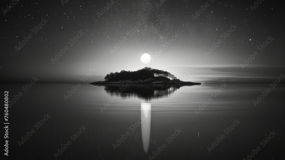 abstract landscape background with light moon above the sea. abstract landscape background with light moon above the sea.