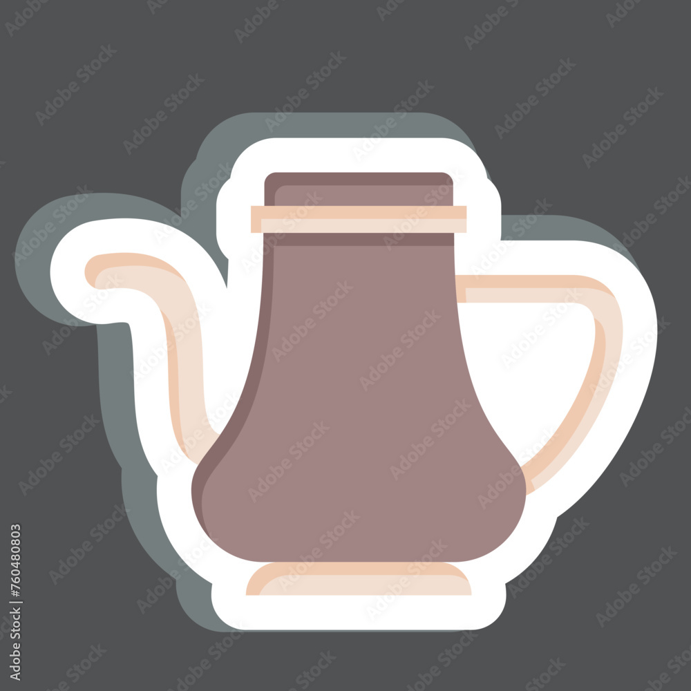 Obraz premium Sticker Hot pot. related to Vintage Decoration symbol. simple design editable. simple illustration