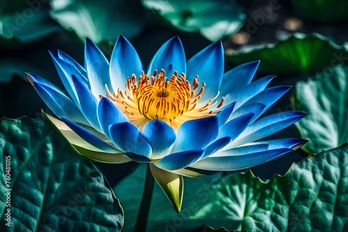 blue isolated lotus flower