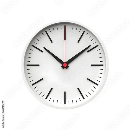 simple wall clock isolated on white