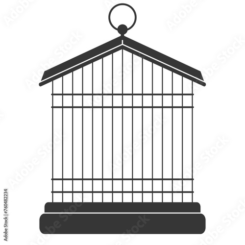 Bird cage, square shape, vector illustration design