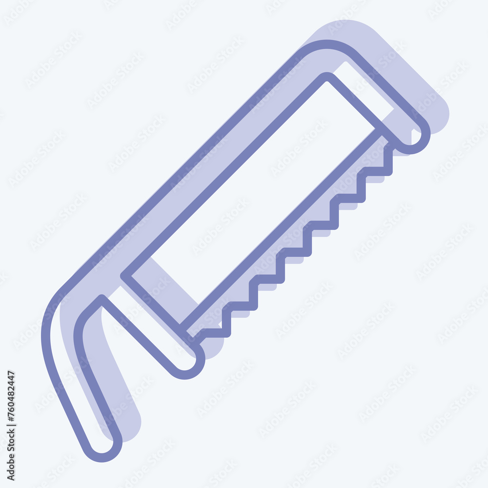 Icon Hacksaw. related to Carpentry symbol. two tone style. simple design editable. simple illustration Icon Hacksaw. related to Carpentry symbol. two tone style. simple design editable. simple illustration