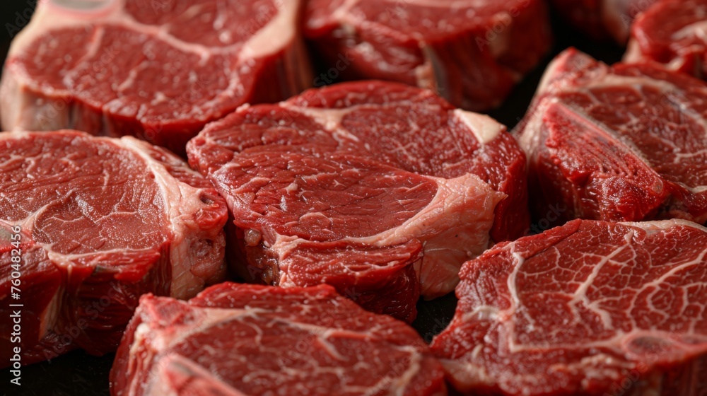 Variety of raw Black Angus Prime steaks Variety of raw Black Angus Prime steaks