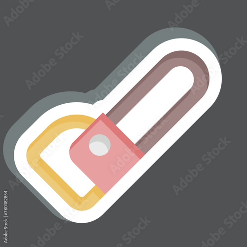 Sticker Chainsaw. related to Carpentry symbol. simple design editable. simple illustration photo