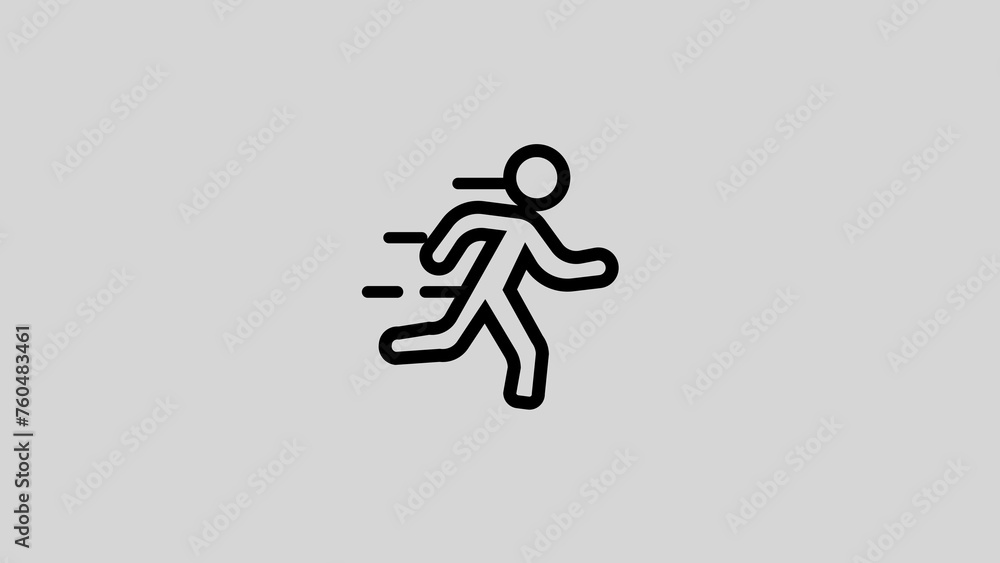 man runs with hot drink, briefcase, linear icon. Editable stroke man runs with hot drink, briefcase, linear icon. Editable stroke