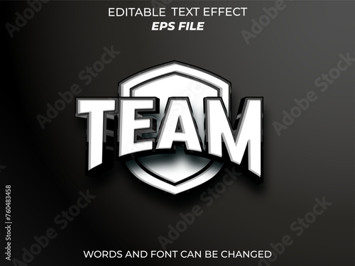 team text effect, font editable, typography, 3d text. vector template