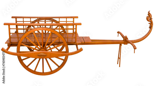Khmer elements 3D design wooden cart for Khmer new year festivities.