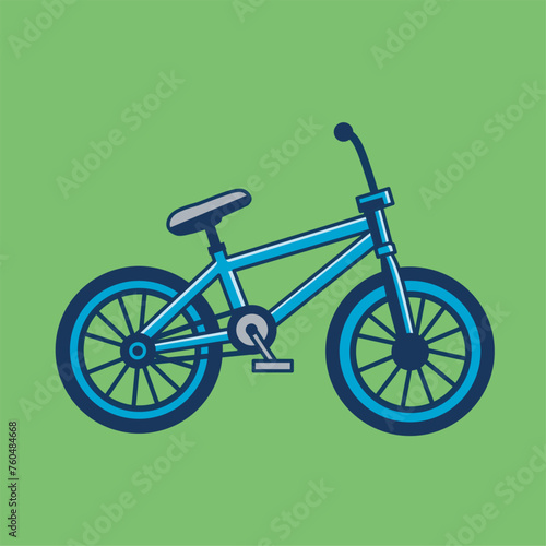 Bicycle bmx sport in green background. Vector illustration in minimalist design