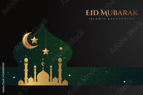 Vector elegant luxurious ramadan, eid al-fitr, islamic background decorative greeting card