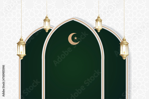 Vector elegant luxurious ramadan, eid al-fitr, islamic background decorative greeting card
