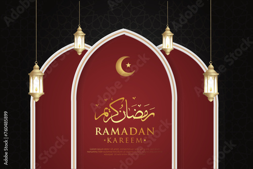 Vector elegant luxurious ramadan, eid al-fitr, islamic background decorative greeting card