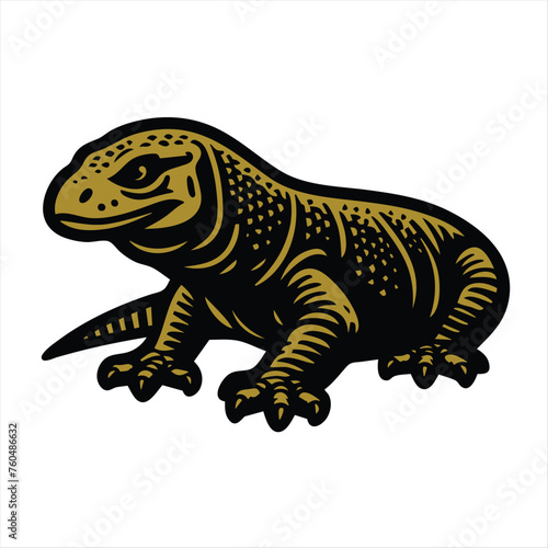 Komodo dragon hand drawn vector illustration © rifififo