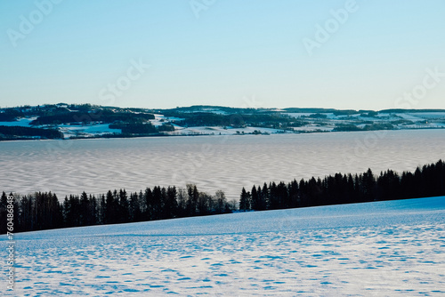 An ice covered Lake Mjosa in March. photo