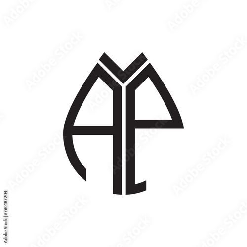 AP letter logo design.AP creative initial AP letter logo design . AP creative initials letter logo concept.