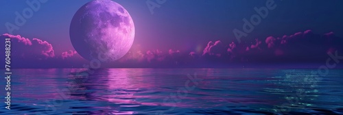 cinematic scene of a purple moon. 